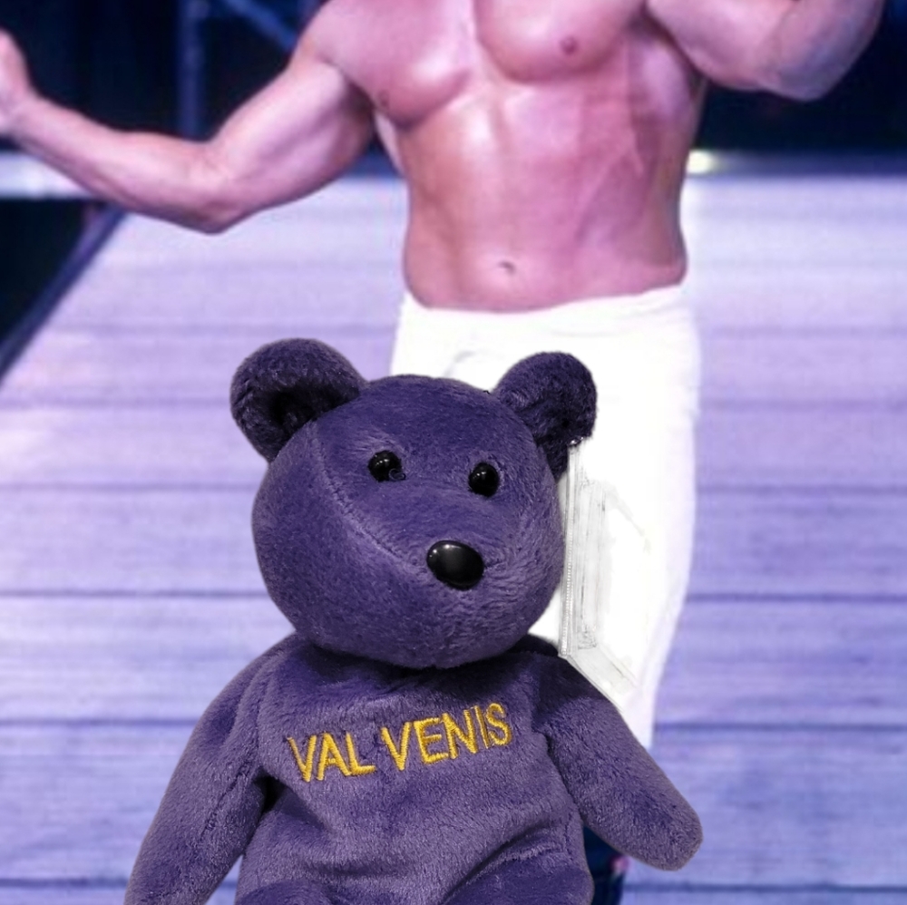 Vintage WWF (1999) "Val Venis" Attitude Beanie Bear